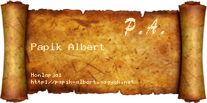 Papik Albert névjegykártya